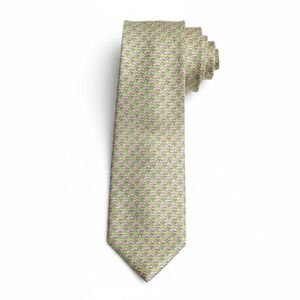 Sero New England Classics Silk Neck Tie Whale Print Green Pink Nautical